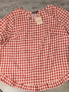 BloomChic Red and White Gingham Blouse